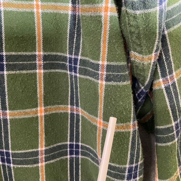 Carhartt Flannel Fleece Shirt Jacket Men's Sz XL Green plaid Shacket outdoors * - Picture 4 of 11